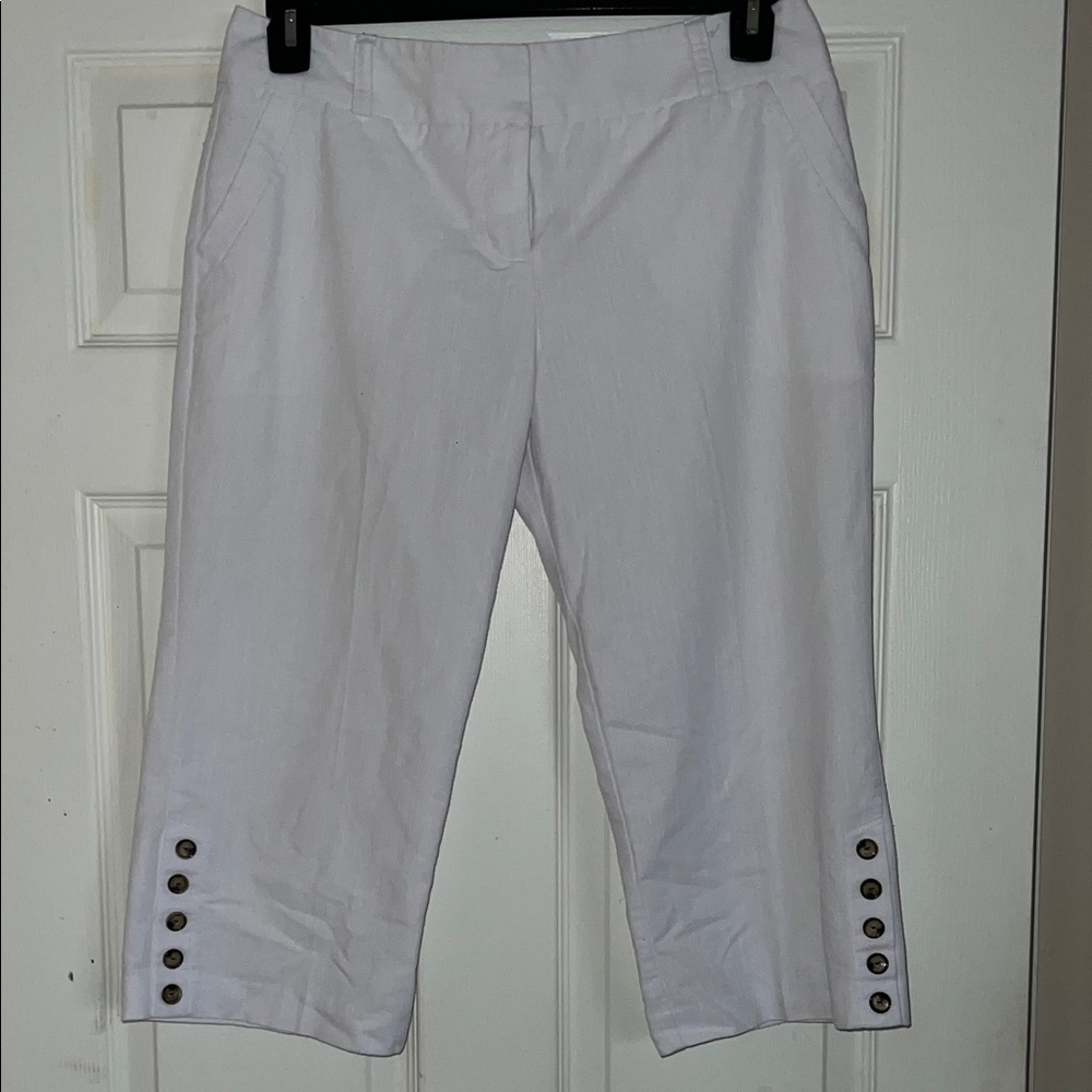IZ Byer White Wide Leg Crop Pants